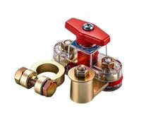 Battery Disconnect Switch, Pure Copper Thickened Terminal Clamp, 360° Rotatable Dual-Head DESIGNs, Transparent Housing, Double-Screw Secure Fitment, Anti Leakage(Copper)