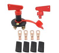 Battery Disconnect Switch with Keys, DC 12V 24V for Battery Master Isolator Cut Off Power Kill Switch for Marine Car Boat RV ATV Auto Truck Vehicle, with 2 Waterproof Key, 4 Copper Ring Terminals