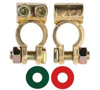 Battery Disconnect Terminals, Pure Brass Battery Release Connectors with Insulating Gasket,1 Pair Positive & Negative Battery Cable Terminals Connectors for Car Boat RV Truck Motorbike