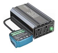 Battery Driven 300W Inverter For 18V 20V Lithium Batteries Delivers 110V AC Power Multifunctional USB AC Ports Compact Design Portable Outdoor Camping(A)