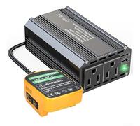 Battery Driven 300W Inverter For 18V 20V Lithium Batteries Delivers 110V AC Power Multifunctional USB AC Ports Compact Design Portable Outdoor Camping(C)