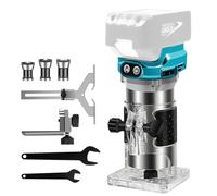 Battery Edge Milling Cutter for Ma-kita 18 V Battery, 30,000 rpm Brushless Trimmer with 1/4 Inch, 6 mm and 8 mm, Compact Router, Battery Router Single-Handed Wood Trimmer with 6 Speeds (without