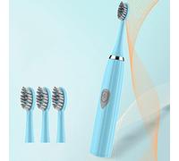 Battery Electric Toothbrush, Powerful Deep Cleaning for Teeth & Bathroom Grout, Waterproof Rechargeable Oral Care Tool (Blue)