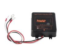 Battery Equalizer, Solar System Balancer, 2x12V Black - Maintains Charge - Discharge Balance, Reverse Connection Protection, Ideal for Off - Grid, RV & Marine Battery Banks