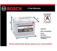 Battery fits BMW Z3 Z4 330 118 Z4 M 120 Z3 M 130 X3 2500 316 57 to 13 Bosch 027