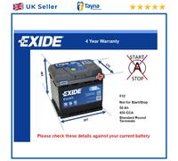 Battery fits ALFA ROMEO 147 156 4C BRERA 2000 ALFASUD GIULIA BERLINA Exide 012