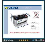 Battery fits RANGE ROVER Mk3 VELAR 3.0D 2002 on Varta 096 640A 70Ah Quality New