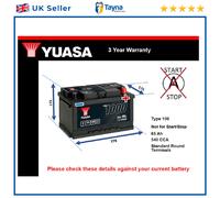 Battery fits ALFA ROMEO GIULIETTA 156 159 GT 90 84 to 20 Yuasa 100 540A 65Ah New