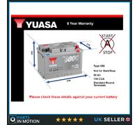 Battery fits ASTON MARTIN DB7 VIRAGE V8 VANQUISH ZAGATO ONE 77 Yuasa 096