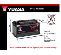 Battery fits ASTON MARTIN VANTAGE DB9 DB7 VANQUISH DBS RAPIDE Yuasa 019