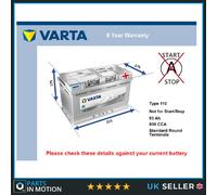 Battery fits AUDI A3 A2 S3 TT A4 S4 RS6 A6 Q5 A4 Allroad S6 Varta 110