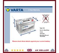 Battery fits AUDI A3 TT Q3 CABRIOLET S4 COUPE S2 80 RS2 90 A6 Varta 100