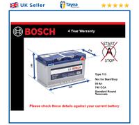 Battery fits AUDI A4 B5, B6, B7, B8 95 to 15 Bosch 115 740A 80Ah 4Yr Warranty