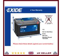 Battery fits AUDI A4 B5, B6, B7, B8 95 to 15 Exide 115 640A 80Ah 4Yr Warranty