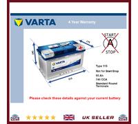 Battery fits AUDI A4 B5, B6, B7, B8 95 to 15 Varta 115 740A 80Ah 4Yr Warranty