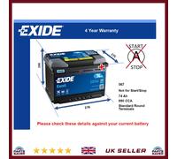 Battery fits AUDI Q2 A2 A1 S5 A3 Q5 A5 TT Q3 RS3 SQ7 S3 Q7 Exide 067 New