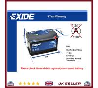 Battery fits AUDI Q2 Q3 A2 A1 A4 Allroad S5 TT A5 Q5 S1 RS3 Exide 096