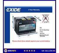 Battery fits AUDI Q2 Q3 A2 A1 A4 Allroad S5 TT A5 Q5 S1 RS3 Exide 096