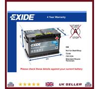 Battery fits AUDI Q2 Q3 A2 A1 A4 Allroad S5 TT A5 Q5 S1 RS3 Exide 096