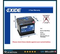 Battery fits AUDI Q3 Q4 A3 A4 80 F103 75 60 A6 50 Exide 012 450A 50Ah
