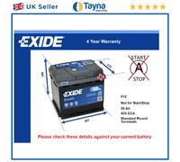 Battery fits AUDI Q3 Q4 A3 A4 80 F103 75 60 A6 50 Exide 012 450A 50Ah