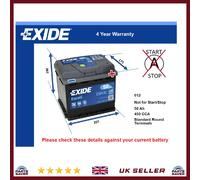 Battery fits AUDI Q3 Q4 A3 A4 80 F103 75 60 A6 50 Exide 012 450A 50Ah