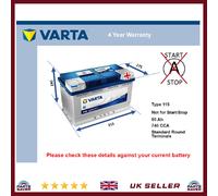 Battery fits AUDI Q7 A2 S3 A7 A5 Q5 TT A8 RS5 S4 S5 TT RS A6 Varta 115