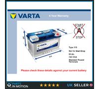 Battery fits AUDI Q7 A2 S3 A7 A5 Q5 TT A8 RS5 S4 S5 TT RS A6 Varta 115
