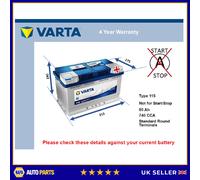 Battery fits AUDI Q7 A2 S3 A7 A5 Q5 TT A8 RS5 S4 S5 TT RS A6 Varta 115