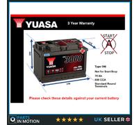 Yuasa YBX3096 SMF Battery EU DIN