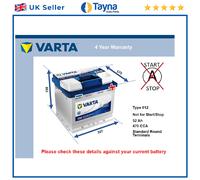 Battery fits BMW 320 323 02 520 2000 116 118 316 700 1800 318 Varta 012