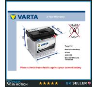 Genuine Varta Car Battery 5454120403122 B19 Type 012 / 079 45Ah 400CCA Quality