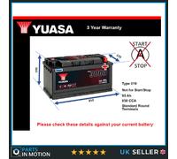 Battery fits CHRYSLER 300C VIPER VOYAGER 1992 on Yuasa 019 850A 95Ah 5600LV New