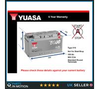 Battery fits CHRYSLER 300C VIPER VOYAGER 1992 on Yuasa 019 900A 100Ah 5600HS New