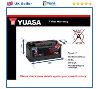 Battery fits CHRYSLER 300C VIPER VOYAGER 2.7 8.0 2.5D 3.0D 1992 on Yuasa 017 New