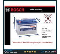 Battery fits CHRYSLER CROSSFIRE 3.2 03 to 08 Bosch 096R 680A 74Ah 4Yr Warranty