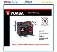 Battery fits CHRYSLER DELTA PT CRUISER SARATOGA 89 to 14 Yuasa 027 550A 62Ah New