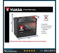 Battery fits CITROEN 2CV 4 LNA 1.0 1.1 63 to 86 Yuasa 048 400A 45Ah Quality New