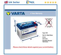 Battery fits CITROEN C4 AIRCROSS C3 C-ELYSEE C-CROSSER 2007 on Varta 249 830A