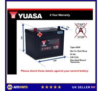 Battery fits DAEWOO LACETTI KLAN 1.6 2004 on Yuasa 009R 540A 60Ah 3Yr Warranty
