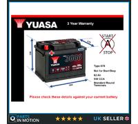 Yuasa YBX3078 12V 62Ah 550CCA Sealed Maintenance Free High Performance Car Battery