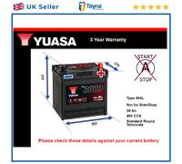 Battery fits DAEWOO TICO 95 to 00 Yuasa 004L 400A 50Ah 3Yr Warranty 202x173x225