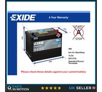 Battery fits DAIHATSU DELTA CHARADE 1.0D 2.0D 2.2D 83 to 01 Exide 068 630A 75Ah