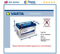 Battery fits DAIHATSU FOURTRAK WILDCAT/ROCKY 1.6 2.0 2.2 2.8D 84 to 99 Varta 250