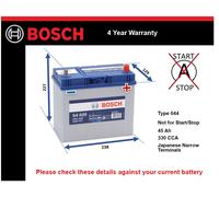 Battery fits HONDA CIVIC 91 to 16 Bosch 154 330A 45Ah 4Yr Warranty 238x129x227