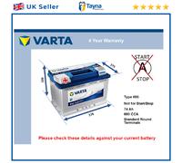 Battery fits JEEP CHEROKEE KJ, XJ Varta 096R 680A 74Ah 4Yr Warranty New