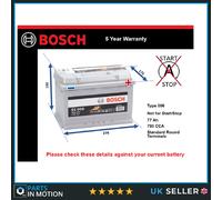 Battery fits DODGE CALIBER JOURNEY 2006 on Bosch 096 780A 77Ah 5Yr Warranty New