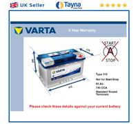 Battery fits DODGE RAM CHALLENGER CHARGER 2007 on Varta 115 740A 80Ah Quality