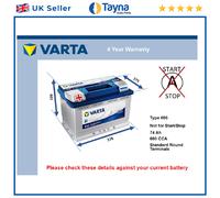 Battery fits CHRYSLER CROSSFIRE 3.2 03 to 08 Varta 096R 680A 74Ah 4Yr Warranty
