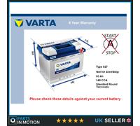 Battery fits DS DS3 DS7 CROSSBACK DS7 DS4 2015 on Varta 027 540A 60Ah Quality